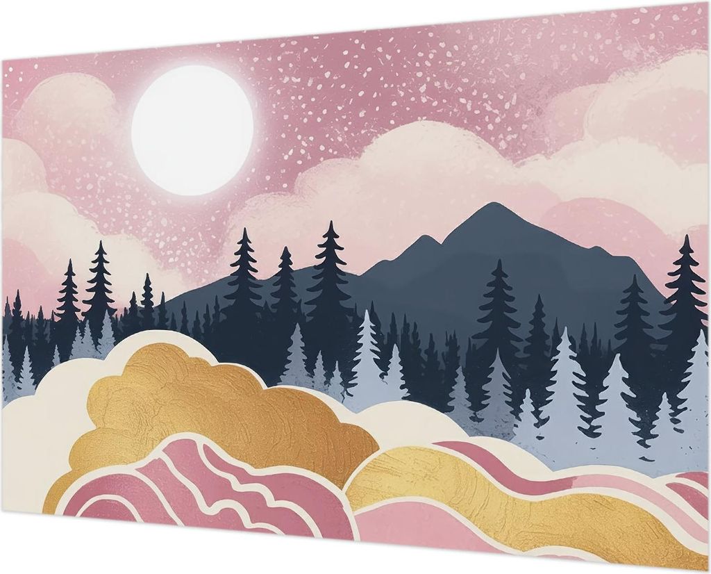 Wandtapete - Dekorative Tapete für Wohnzimmer - Tapetenfolie für Wanddekoration - 152x104 cm - Rosa Sonnenuntergang