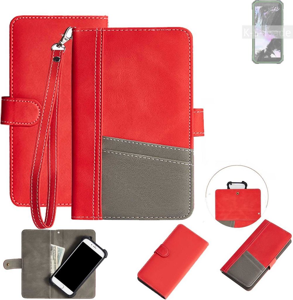 K-S-Trade Handy Schutzhülle für Blackview Oscal S60 Pro Night Vision Hülle Portemonnee Brieftasche Klapphülle Kartenfächer Flip Wallet Case Etui