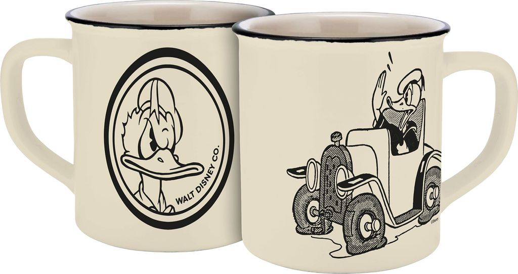 Tasse Donald Duck im Auto Vintage