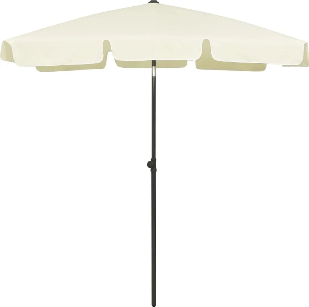 Parasol de plage stable jaune sable 180x120 cm résistant au vent