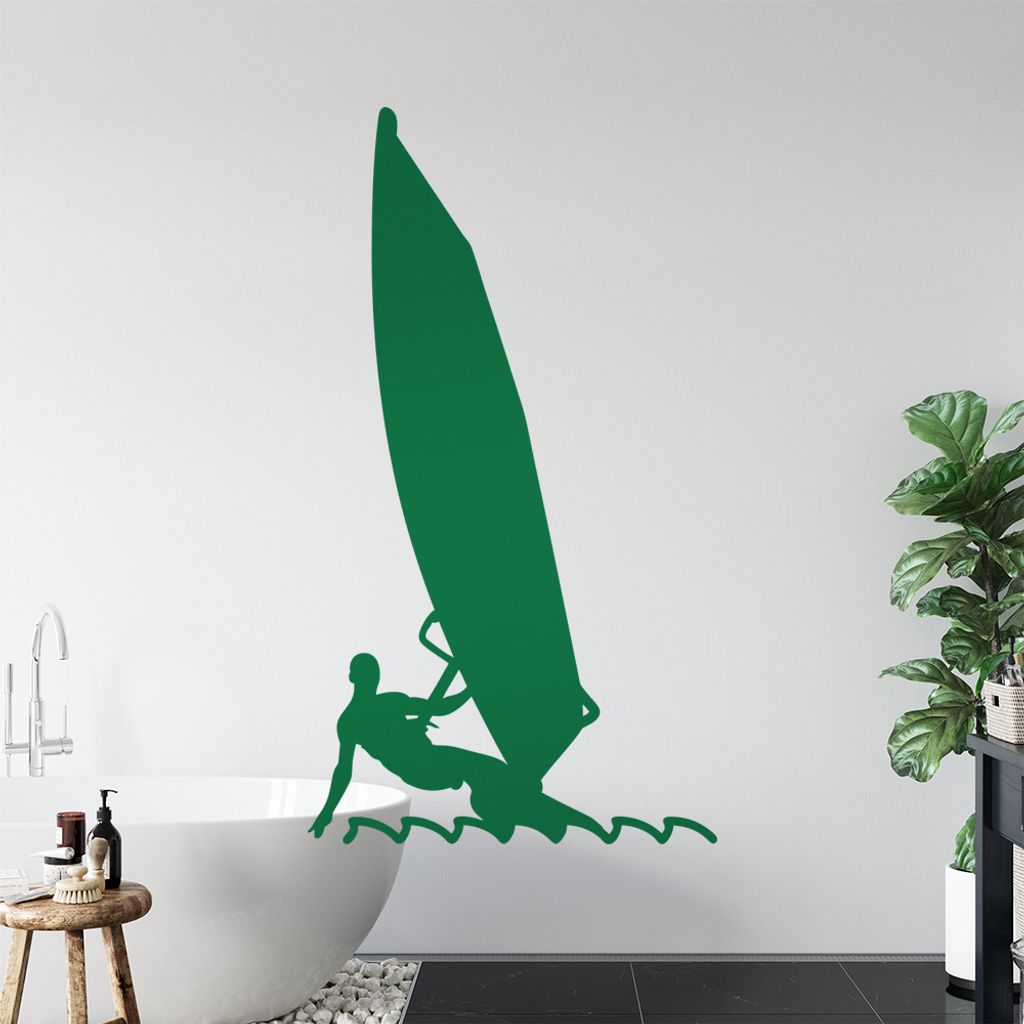 Windsurfen Segel Sportler Wandtattoo Wandaufkleber Wall Sticker - Dekoration, Küche, Wohnzimmer, Schlafzimmer, Badezimmer
