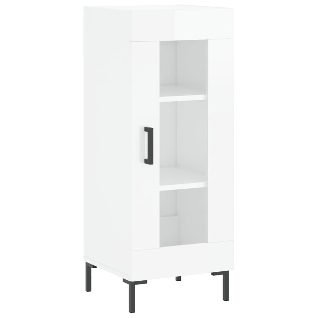 Sideboard Hochglanz-Weiß 34,5x34x90 cm Holzwerkstoff