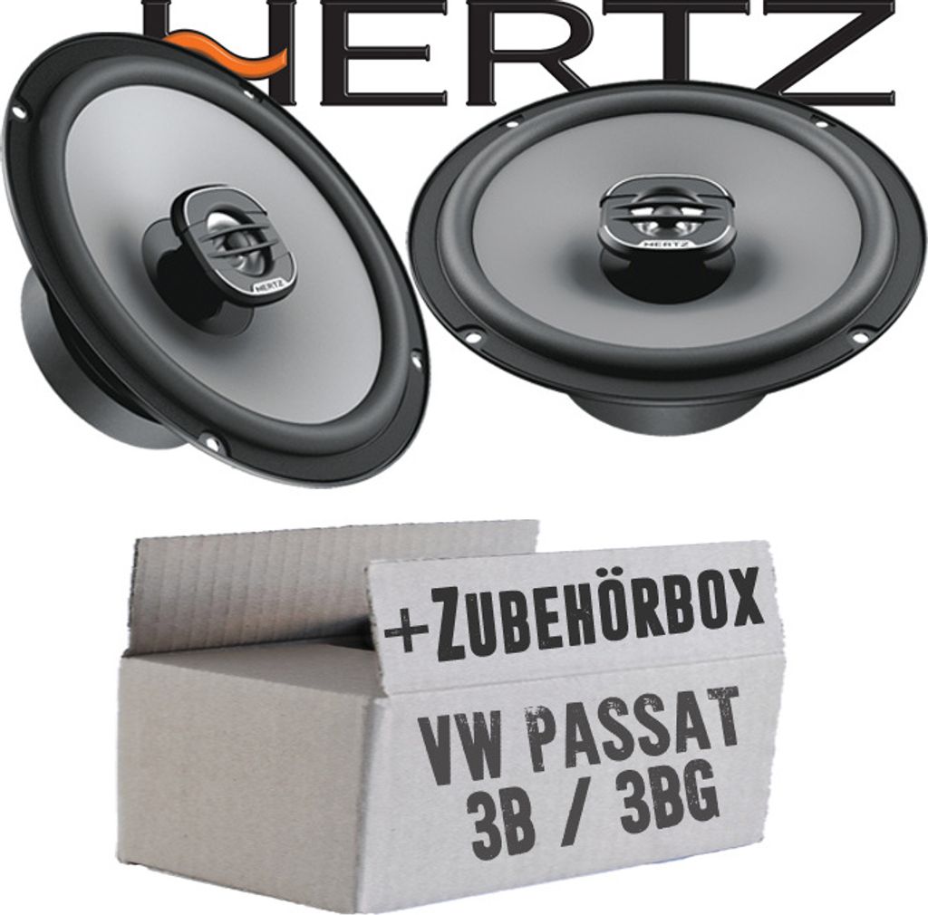 Lautsprecher Boxen Hertz X 165 - 16,5cm Koax Auto Einbauzubehör - Einbauset passend für VW Passat 3B/3BG - justSOUND