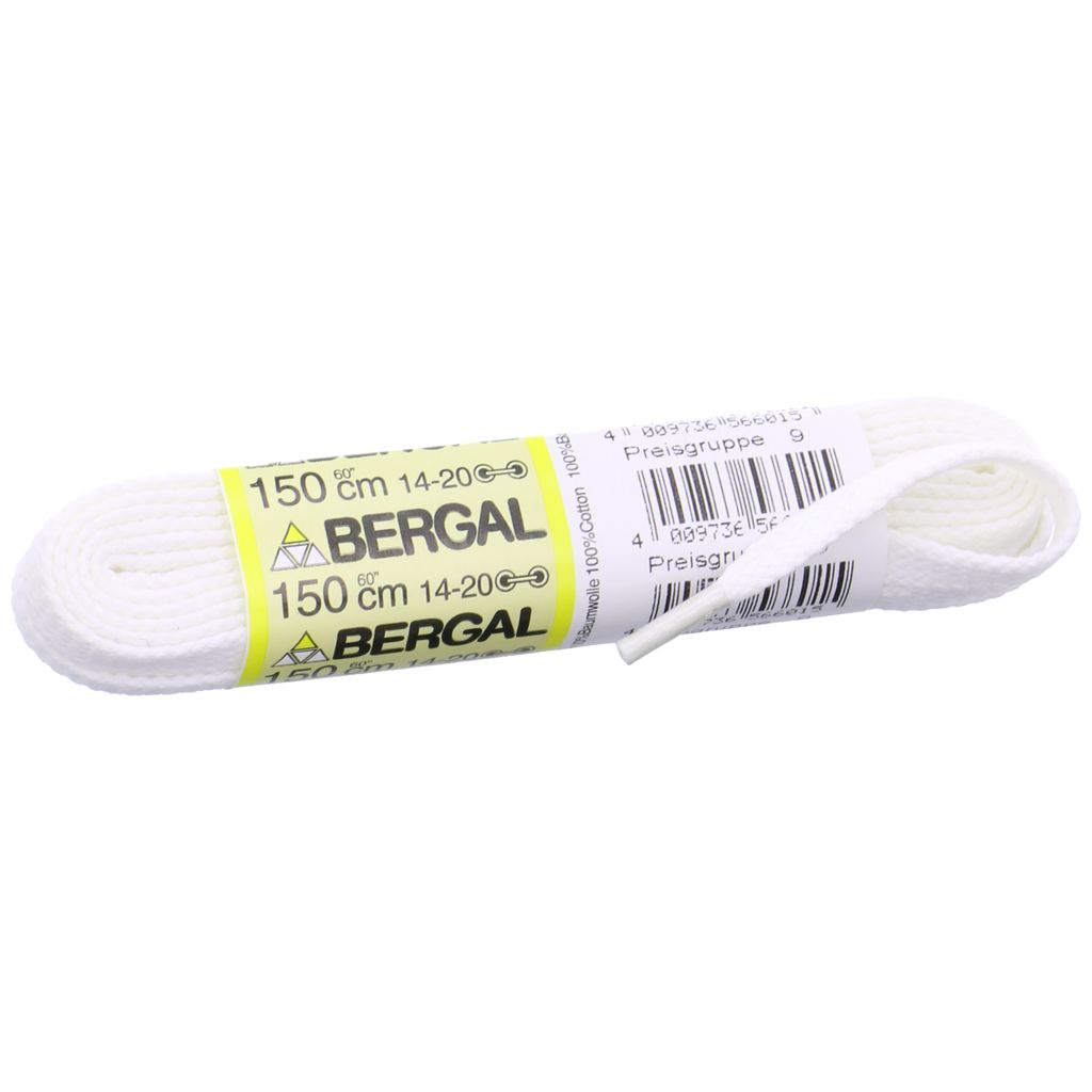 1 Paar Bergal Schnürsenkel weiss - flach - 7 0 mm breit (75 cm)-