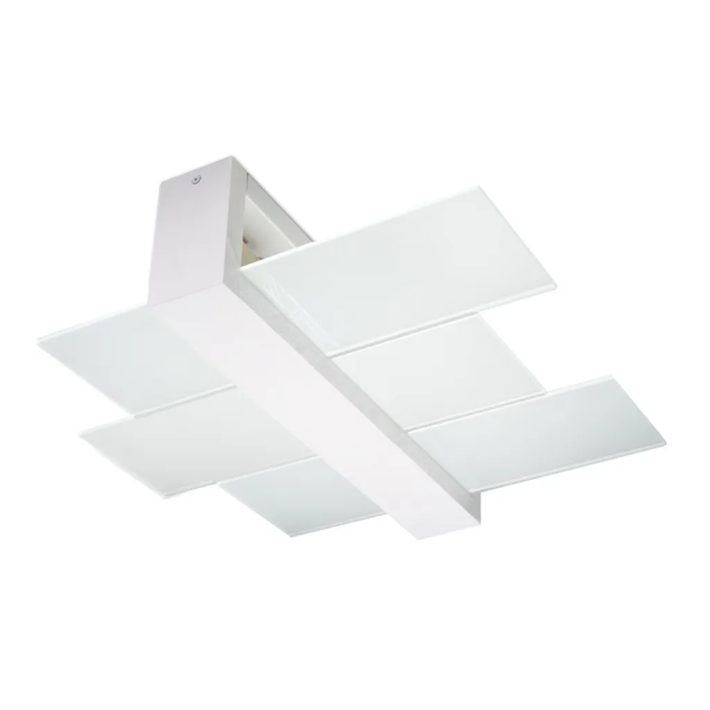 Plafonnier scandinave Astro 2 en bois et métal blanc culot E27 Lumilo