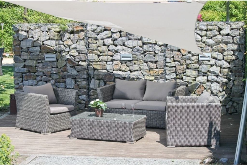 Gartenlounge-Set >Avila< in dunkelgrau aus Aluminium, Kunststoff