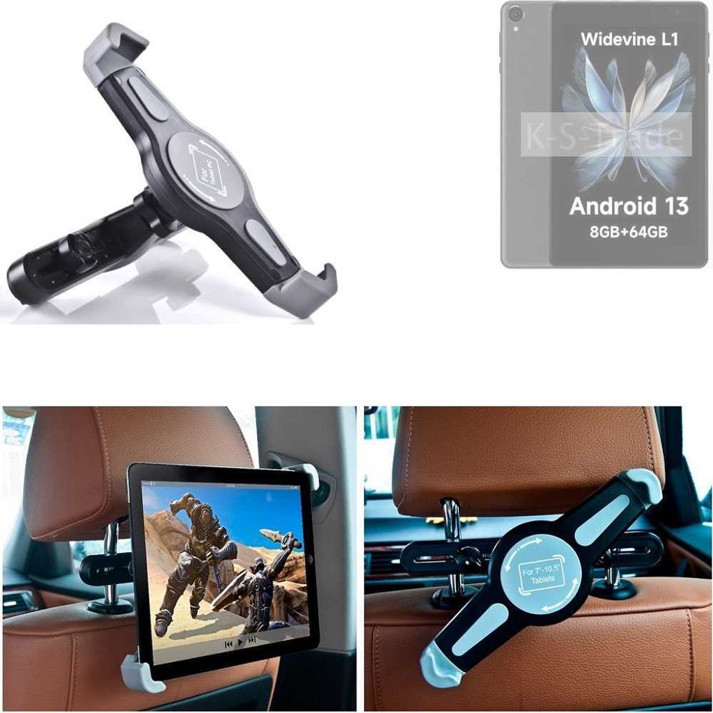 K-S-Trade Tablethalterung kompatibel mit Alldocube iPlay 50 mini Lite KFZ Kopfstützen Halterung 360° Auto Sitzhalterung Headrest Holder Halter