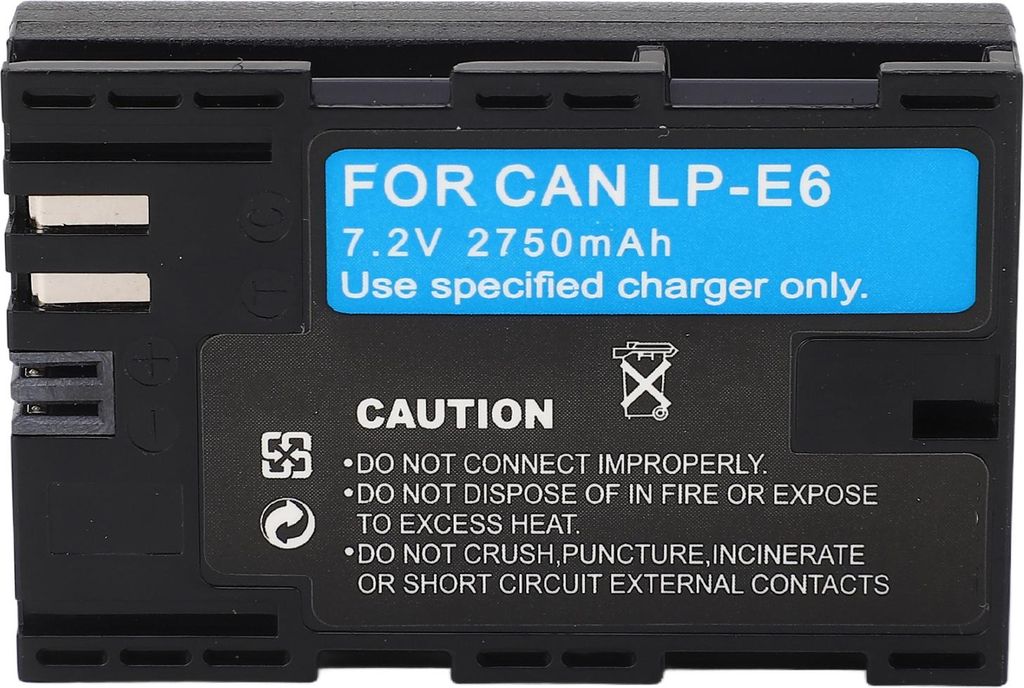 LP E6 Akku 2750 mAh Kamera Lithium Ersatzzubehör für R5 R6 6D 7D Mark II 60D 70D 80D 90D 5D III IV 5DS R