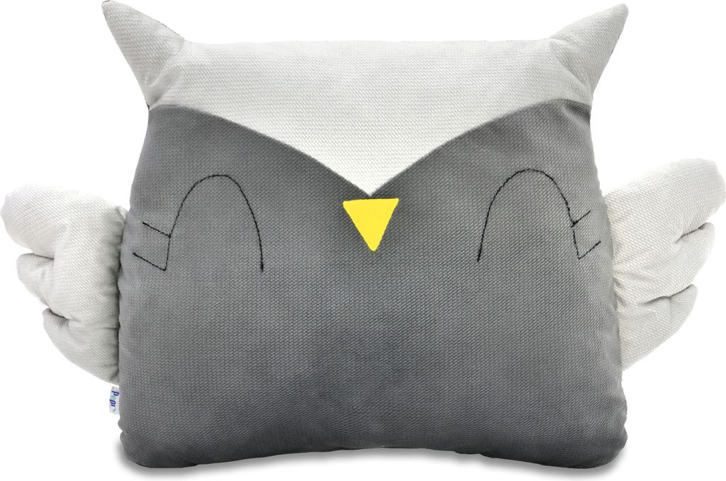 Pepi Kuschelkissen in Form einer Eule - Handgenäht Antiallergenes Kissen 42×35 cm Kinderkissen Dekokissen für Babys Plüscheule Kuscheltier Dark...
