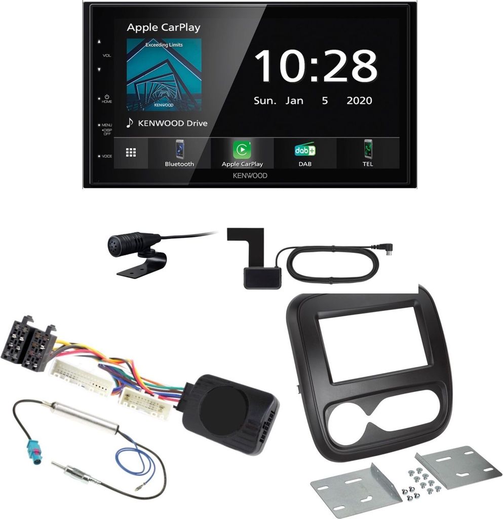 Kenwood DMX5020DABS Bluetooth USB DAB+ Autoradio Einbauset für Opel Vivaro B