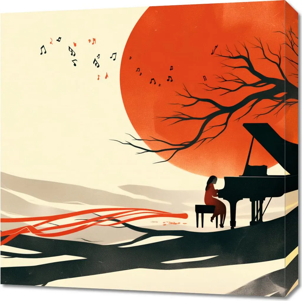 Quadro Moderno Pianista 60x60 - Decorazione Parete Jazz & Blues