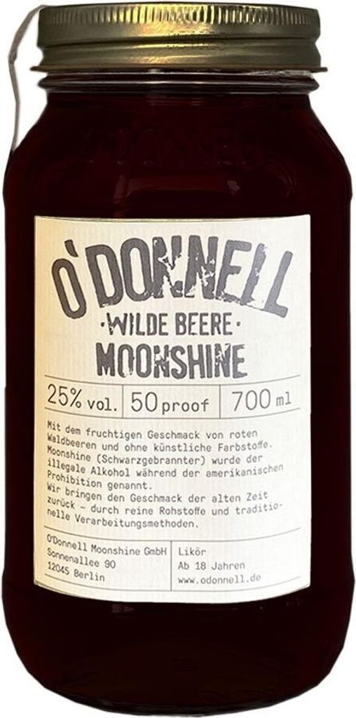 O'Donnell Wilde Beere Moonshine Likör, 25% Vol. 0,7 l Produktbild 