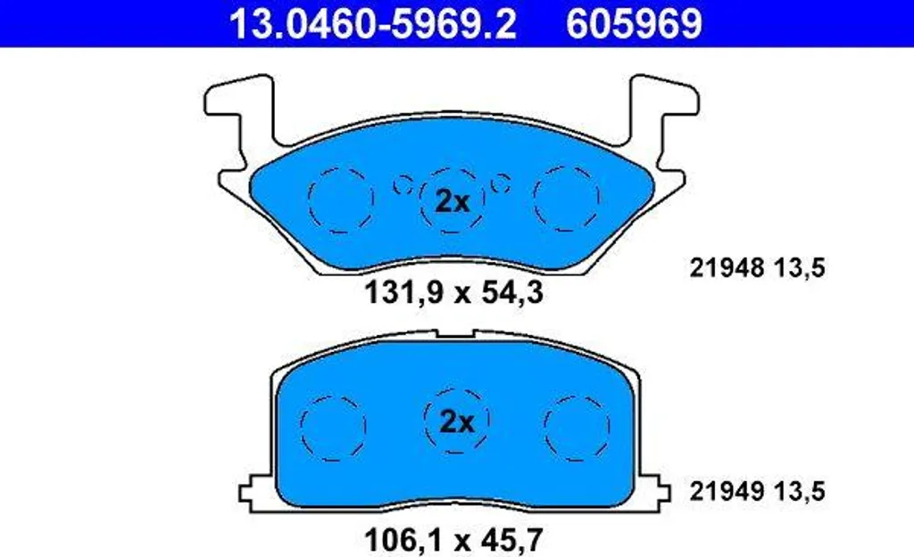 Plaquettes de Frein ATE Haute Résistance 13.0460-5969.2 OE 0449110141