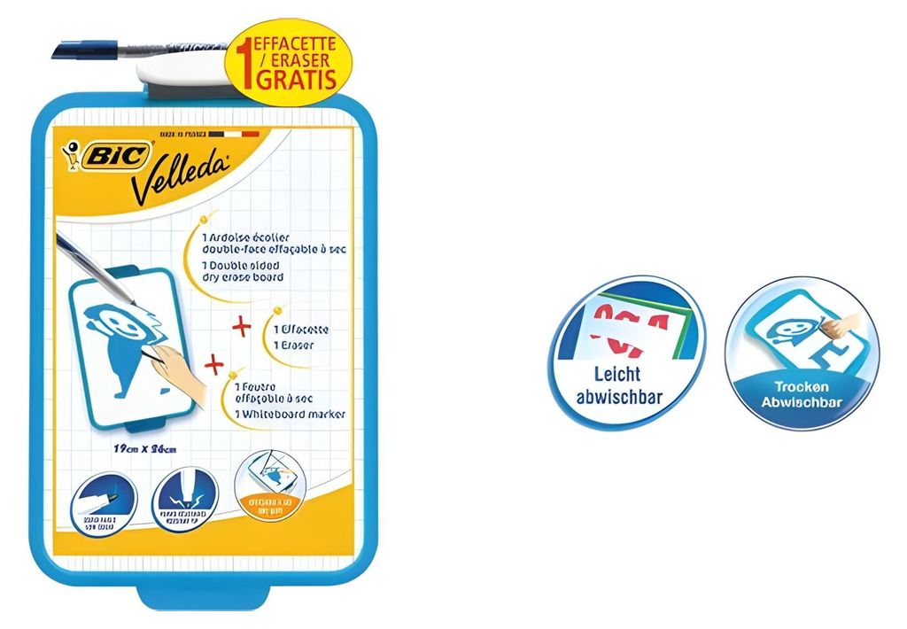 BIC - Whiteboard BIC 19x26cm mit Marker und Wischleiter | Produktbild 