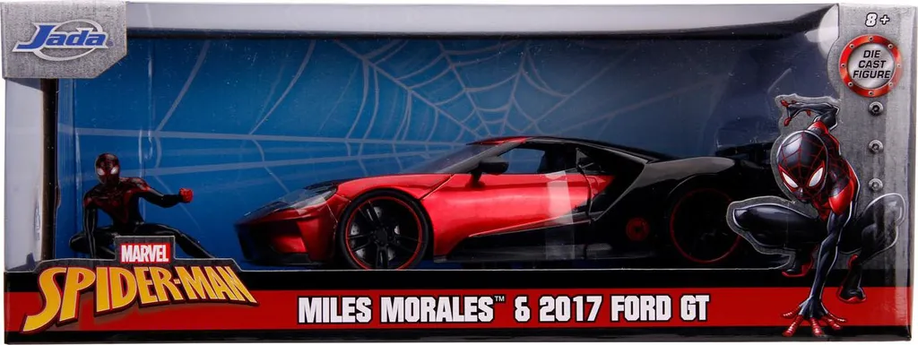 Mustang GT Miles Morales 1:24 avec Figurine Métal et Portières Ouvrables