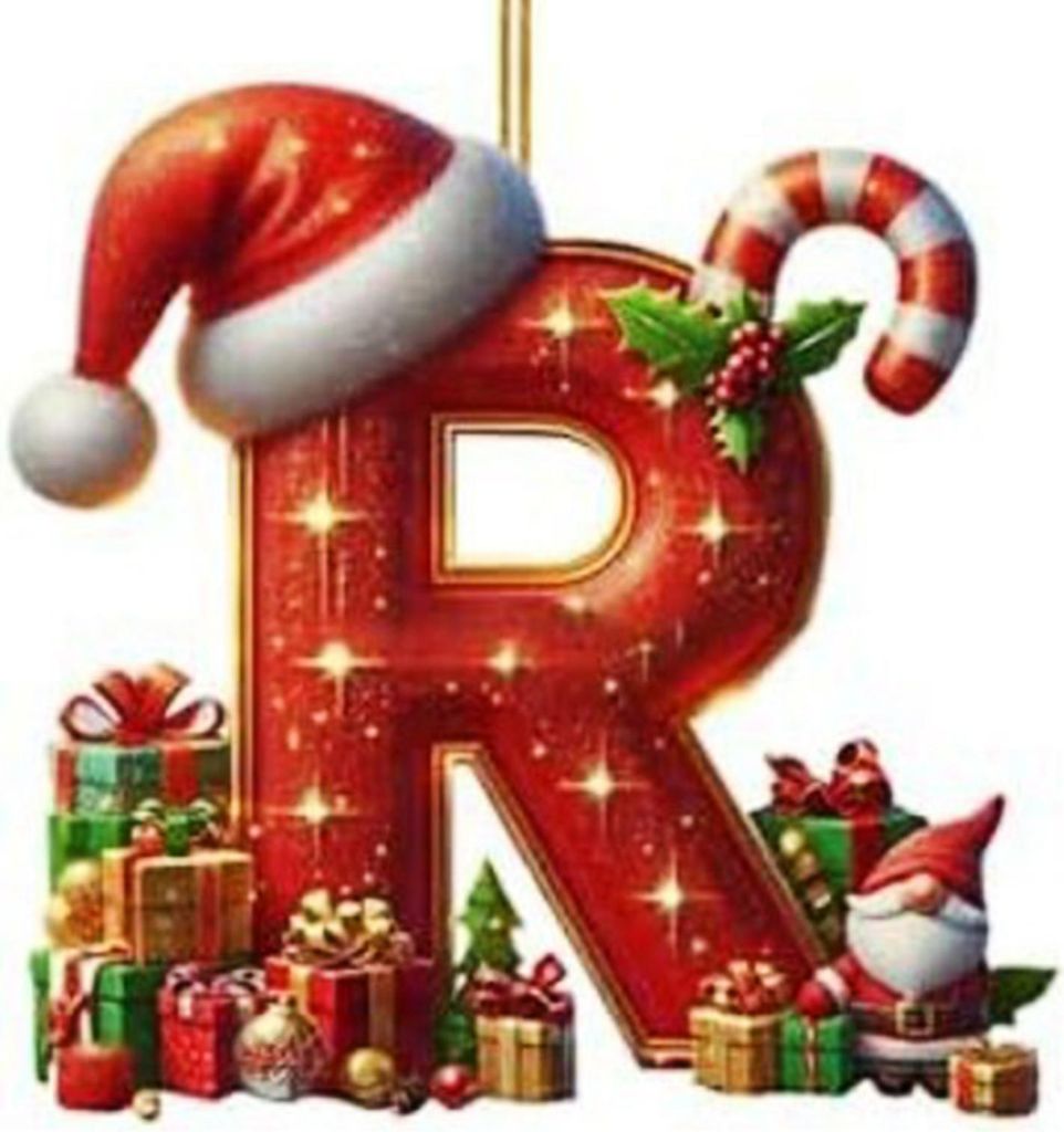 Rote Initialen-Weihnachtsbaumkugeln, personalisierter 2D-Acryl-Gnom-Monogramm-Anhänger mit Weihnachtsmannmütze, 26 Buchstaben, Weihnachtsbaumschm...