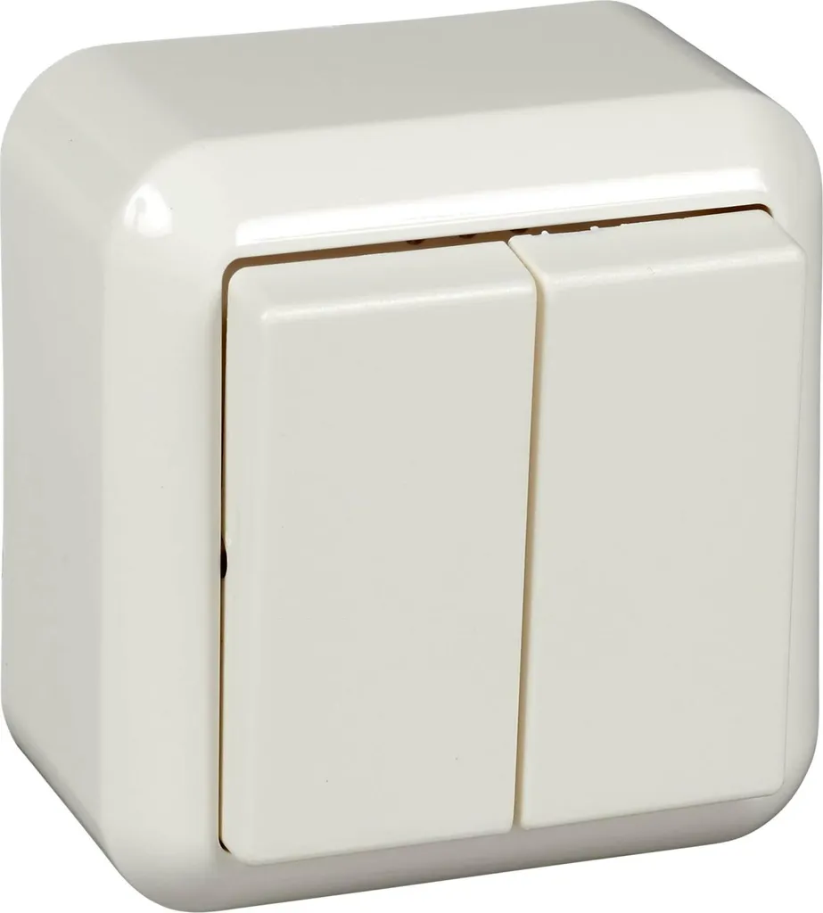Double interrupteur sériel pour cloison sèche rw AP20 blanc cassé