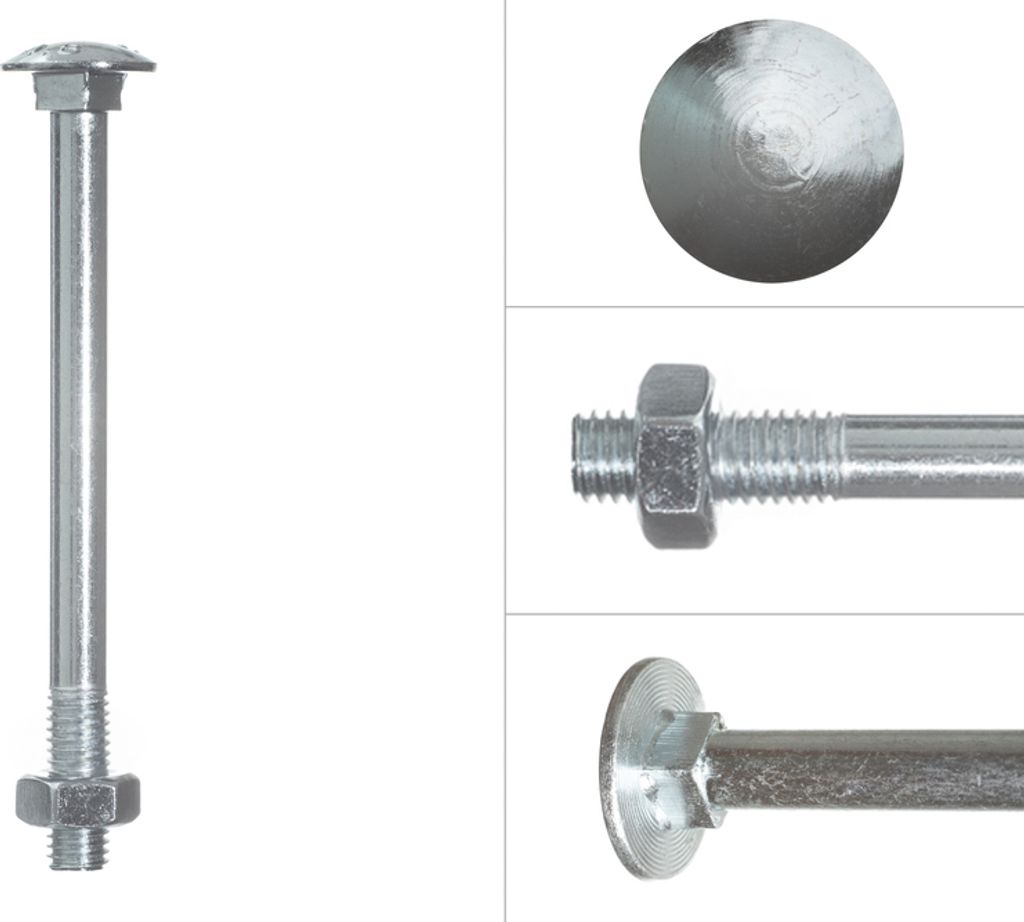 Schlossschrauben Verzinkt M10 x 120 mm - 50 Stück