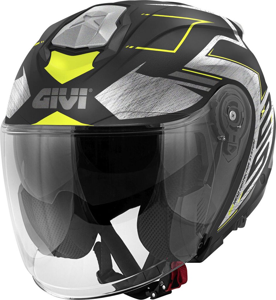 Jet Helm GIVI X25 Trace Mattschwarz Titangelb größe XXL