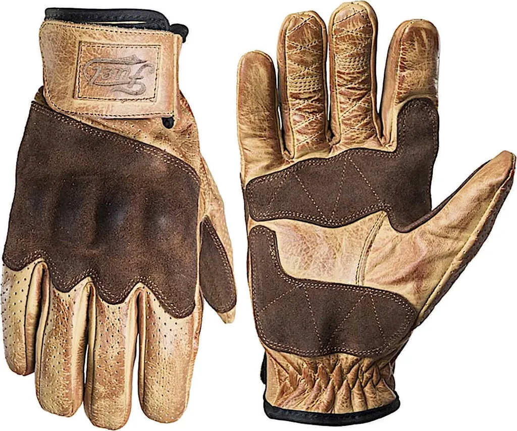 Gants de moto en cuir pour l'été Fuel Rodeo Beige - Protection et Look