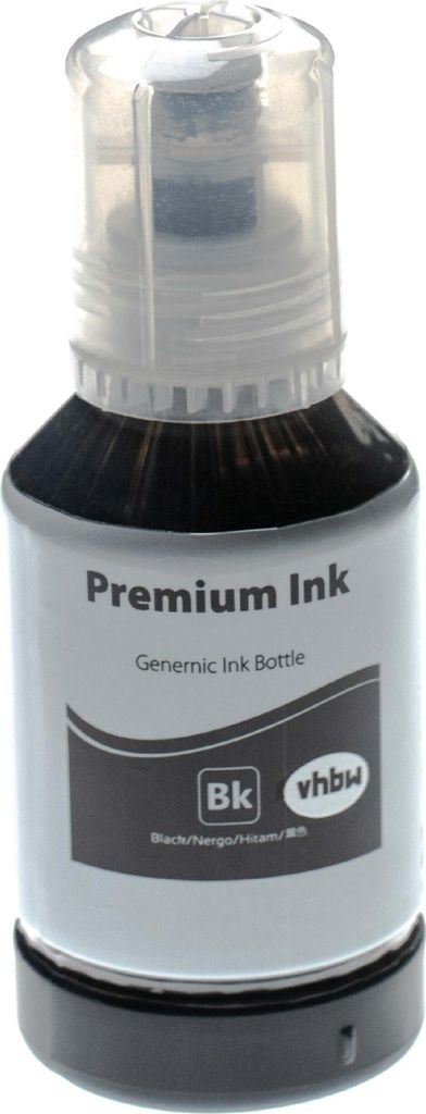 vhbw Nachfülltinte kompatibel mit Epson ET-3750, ET-4750, ET-M1120, ET-M2120, L4150, L4160, L6160 Drucker - Refilltinte Schwarz, Pigmentiert, 127ml