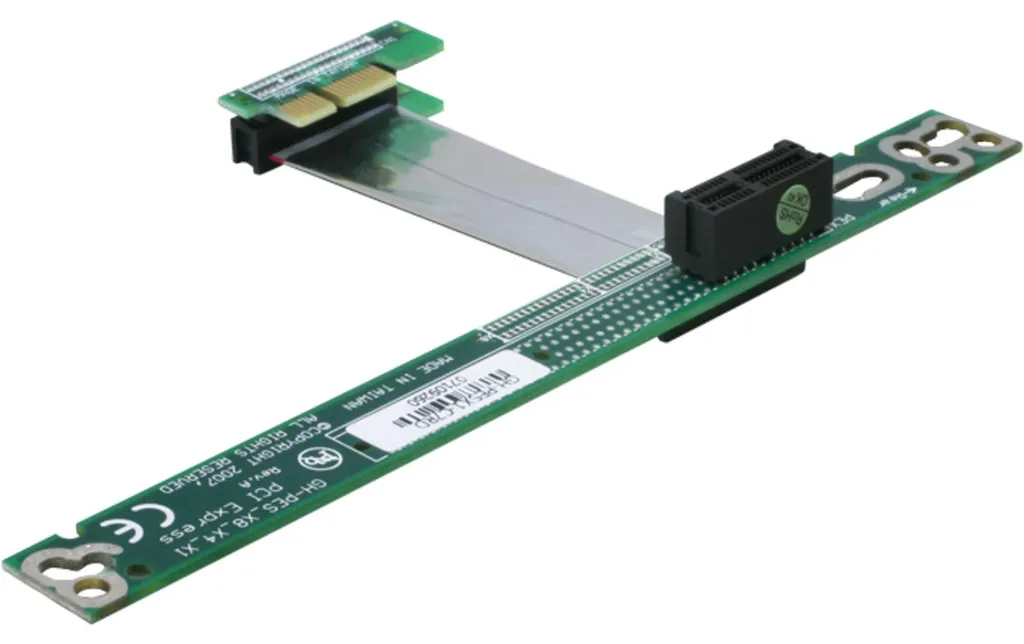 Carte Riser PCIe x1 flexible DeLOCK 41752 avec câble plat robuste
