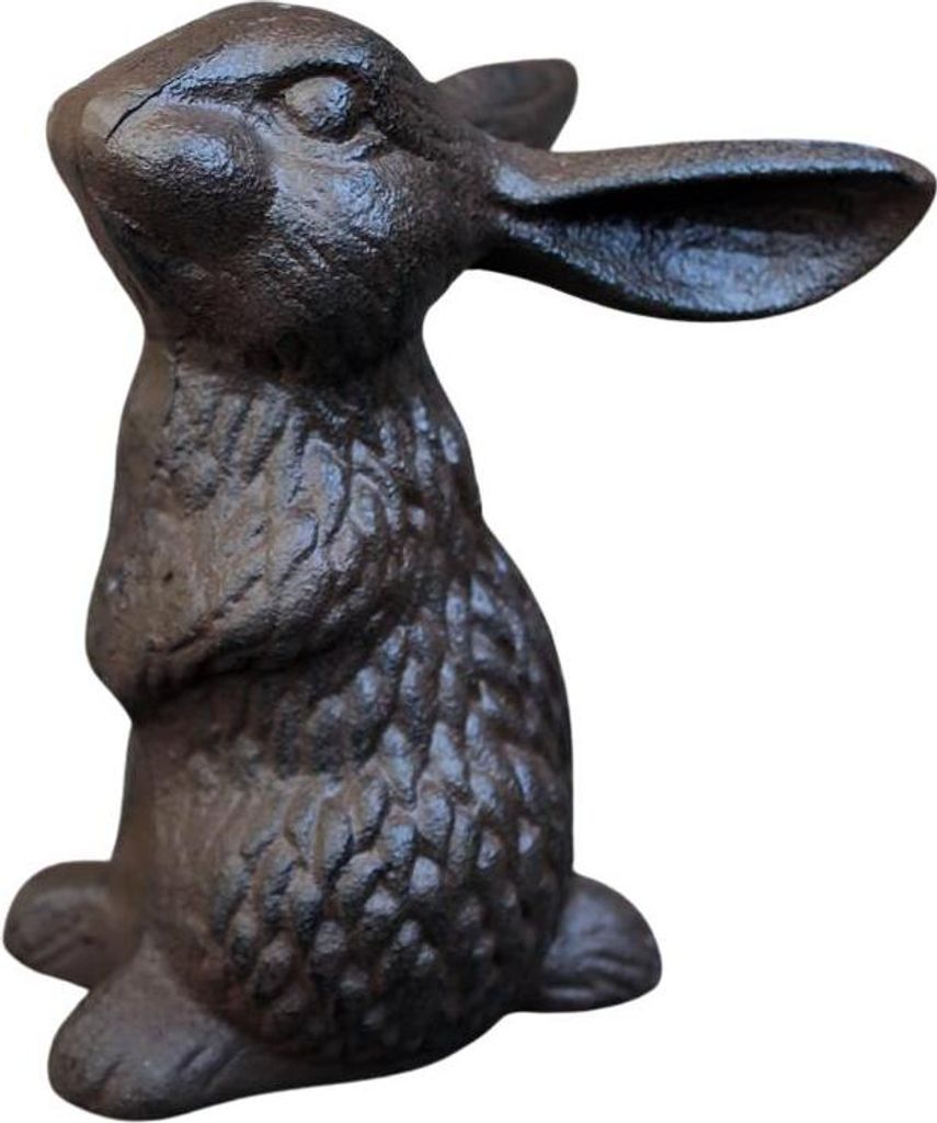 Gartenfigur Hase schauend Gusseisen