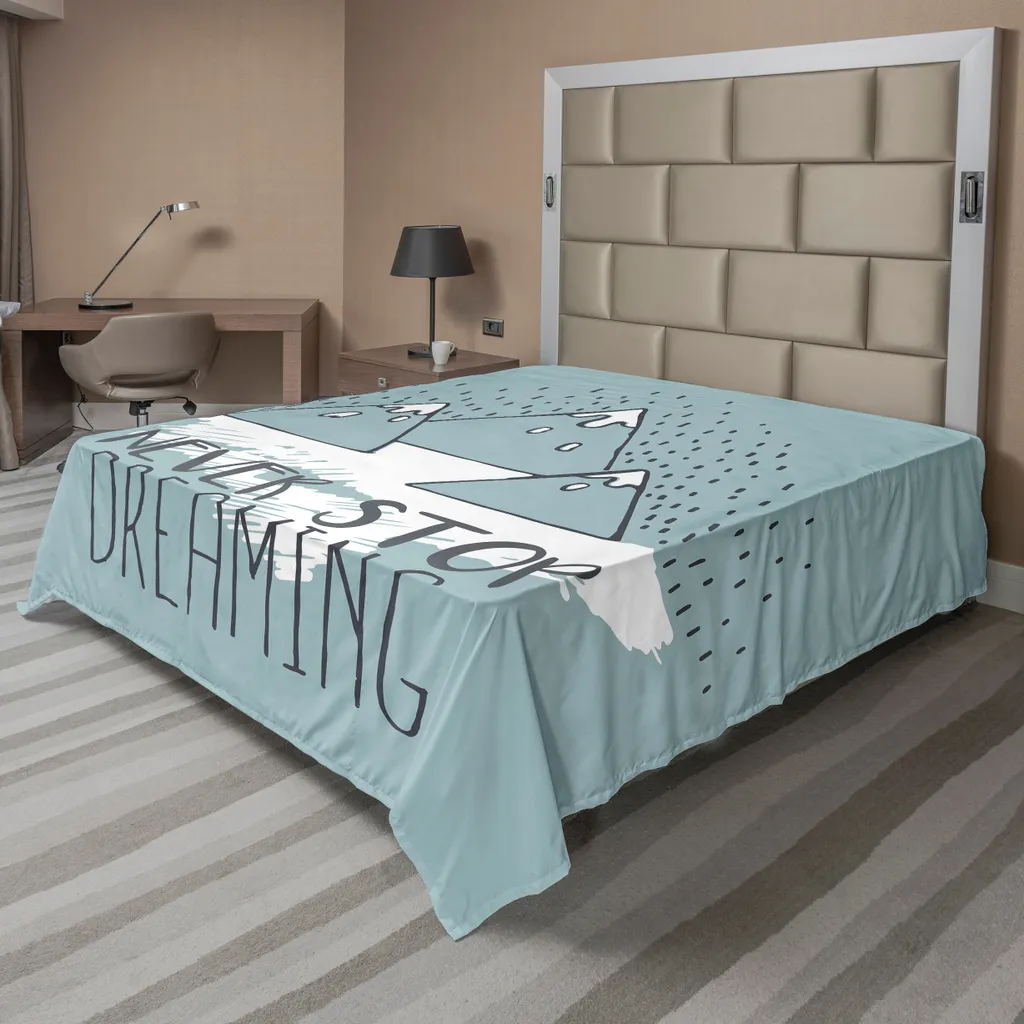 Drap de dessus anti-froissage 266x260 cm Montagnes pour Lit sans Plis
