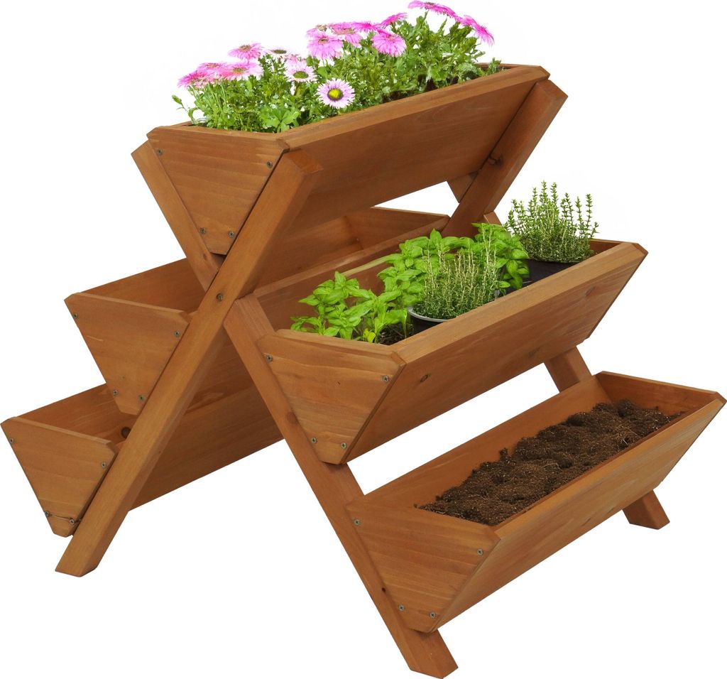Pflanztreppe MCW-O15, Blumenregal Kräutertreppe Pflanzkübel Produktbild 