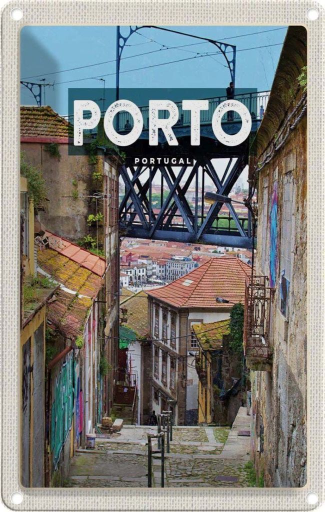 vianmo Blechschild 18x12 cm Porto portugal Altstadt Bild Bildmotiv Reisemotiv Abenteuer Reisen Urlaub