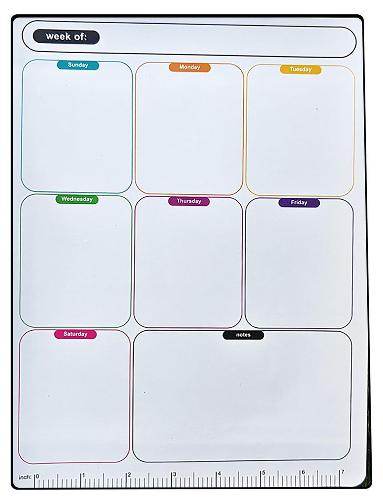 Magnetische, trocken abwischbare Whiteboard-Tafel für den Kühlschrank, wiederverwendbarer Monatskalender und Wochenplaner, Notizblock im Tafelsti...