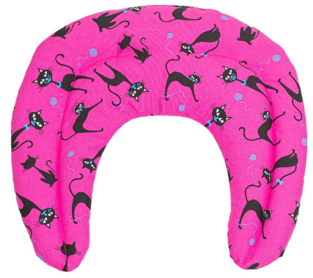 Kirschkern Nackenhörnchen mit Kammern Katzen-pink. Kirschkernkissen. Nackenkissen. Wärmekissen für Nacken