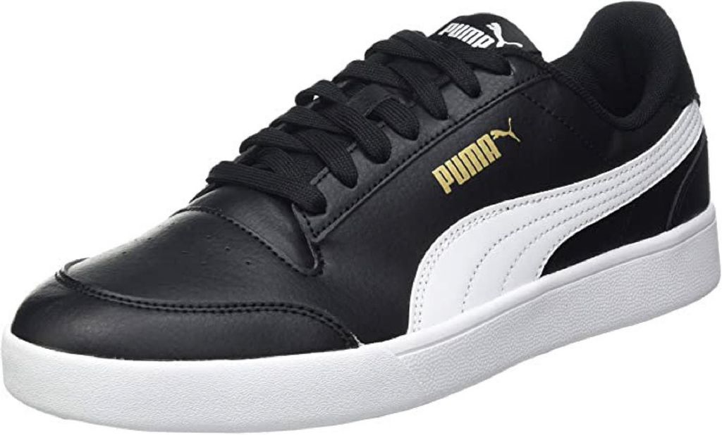 A studio shot of a single Puma sneaker.