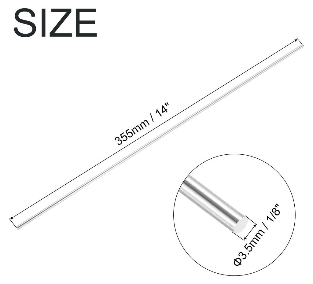 Aluminium Rundstab 3.5mm x 355mm Rundstangen 6061 Massiver Metallstab Aluminium St?be fš¹r DIY Handwerkszeug Gartendekoration RC Modell Industrie...