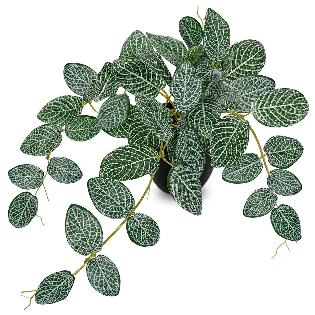 Plante artificielle pour bureau et salon - Fittonia blanc pot 45 cm