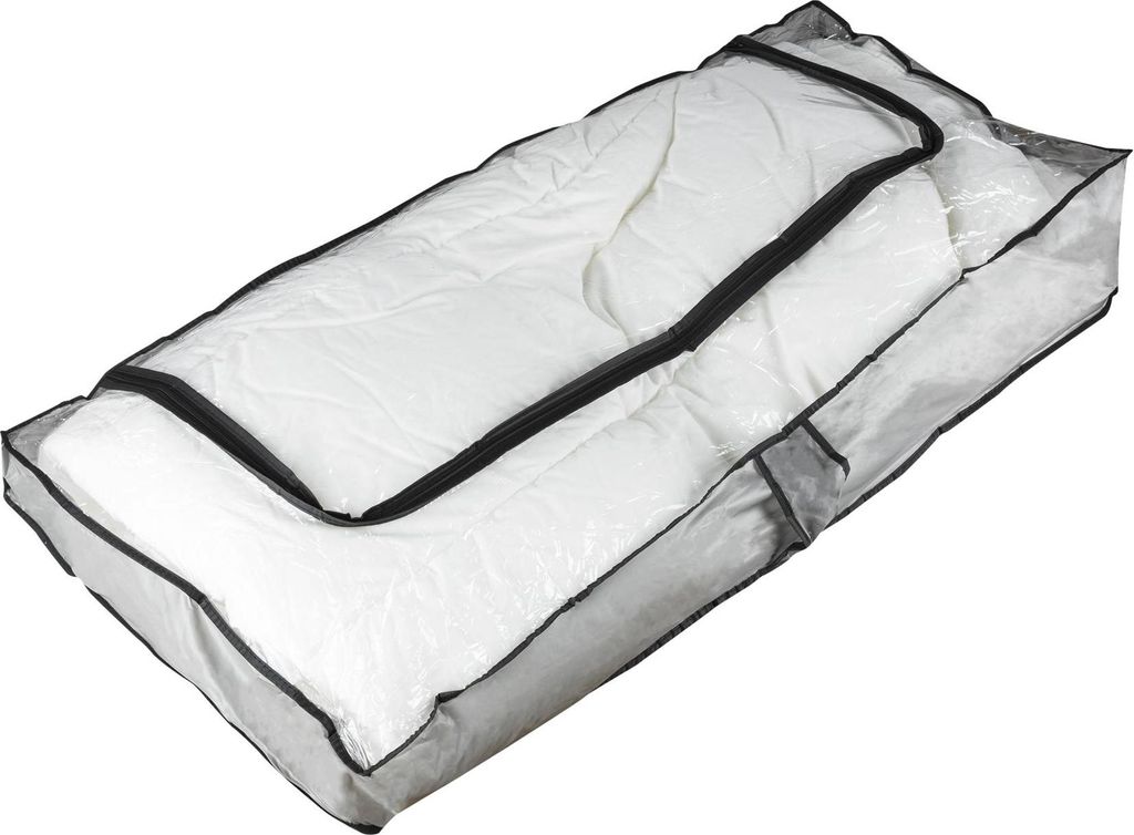 Unterbettkommode 102x45x15cm PEVA grau/schwarz Aufbewahrung Produktbild 