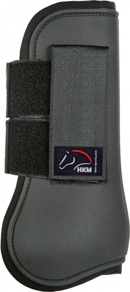 HKM Gamaschen Premium vorne schwarz mit Klett, Größe:Shetty
