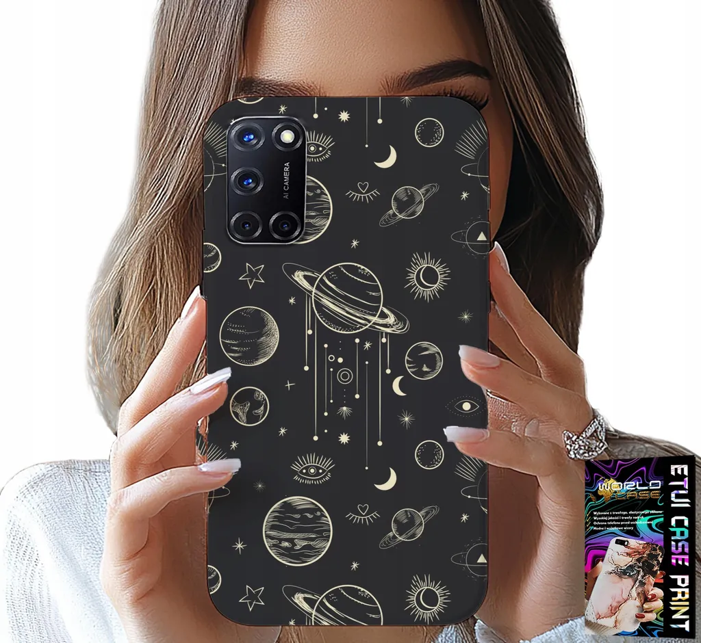 Custodia Oppo A52 Cosmo Stelle e Luna + Vetro Temperato 9H Protezione