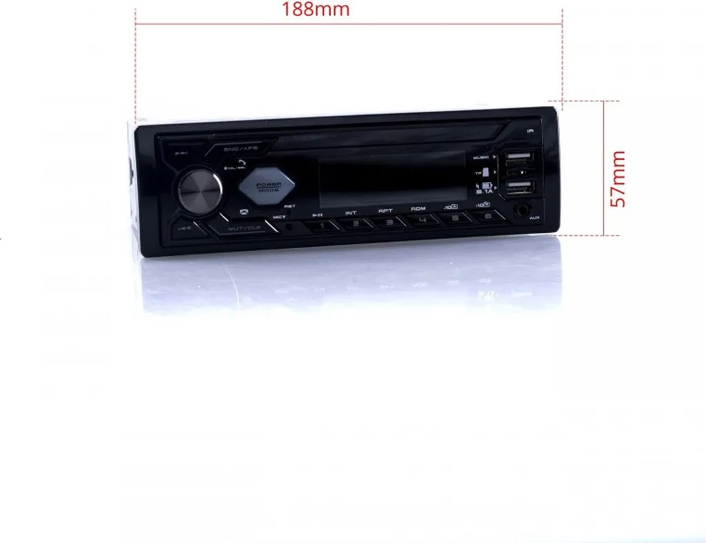 Autoradio Bluetooth USB SD Einparts avec éclairage LED rouge dynamique - 14