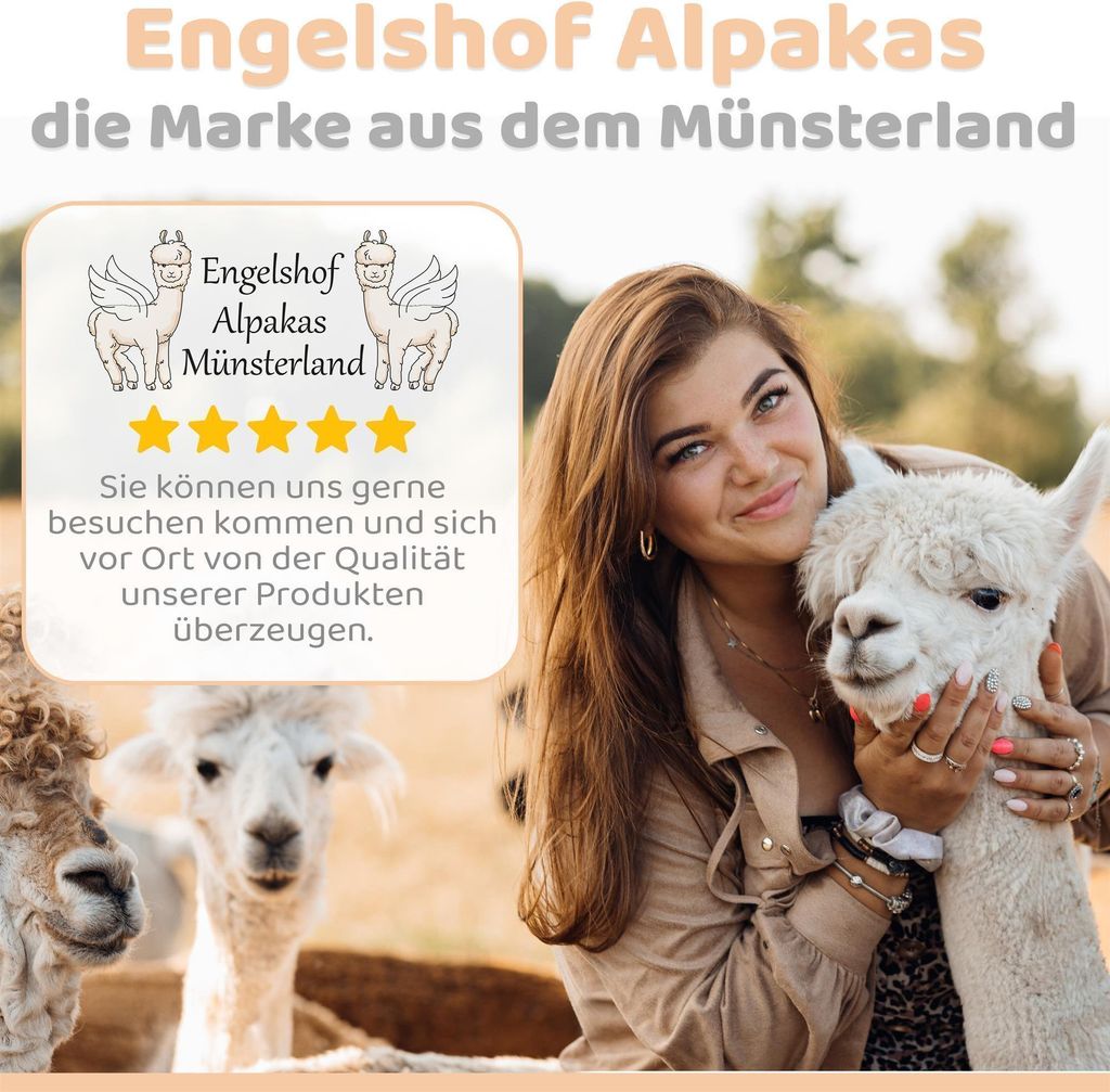 Engelshof Alpaka Seitenschläferkissen Kuscheltier Weiß 75cm Produktbild 