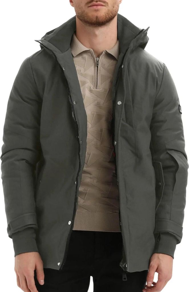 Gabbiano Long Canvas Parka Winterjacke Herren