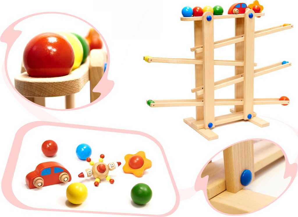 Dřevěná kuličková dráha Montessori XXL Produktbild 3