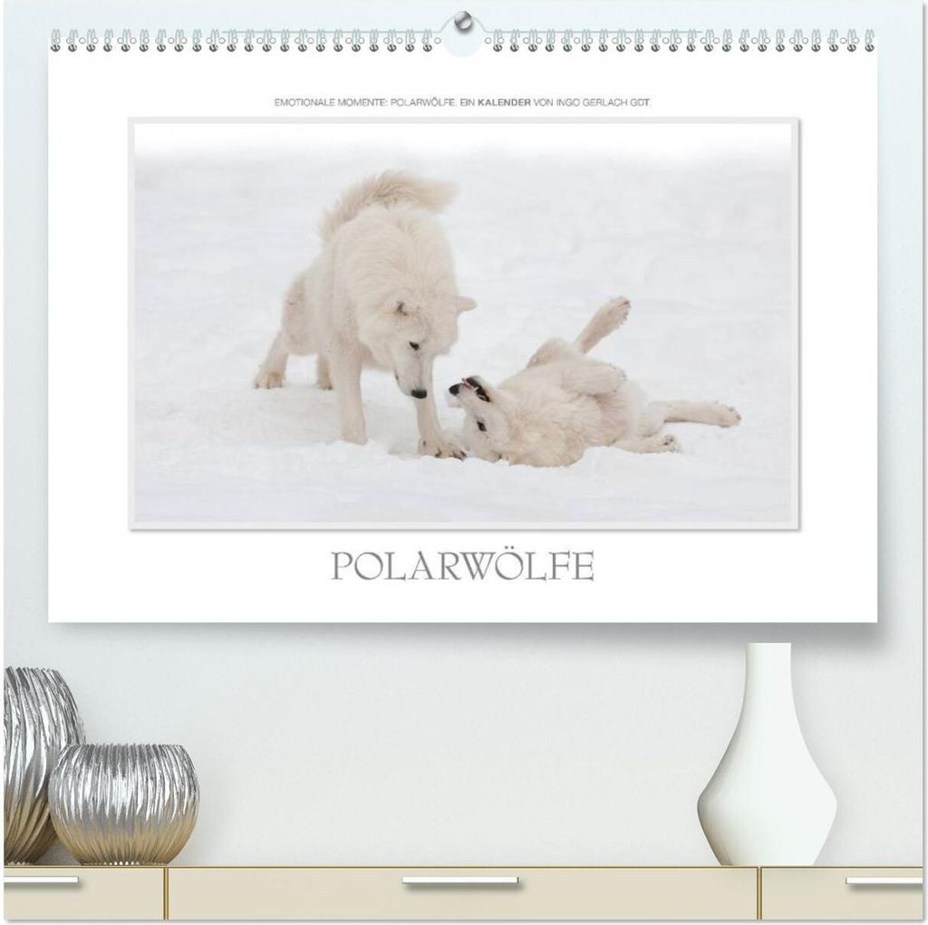 Emotionale Momente: Polarwölfe. / CH-Version (hochwertiger Premium Wandkalender 2026 DIN A2 quer), Kunstdruck in Hochglanz