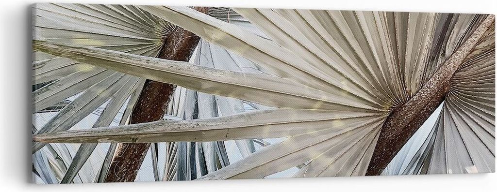 Bild auf Leinwand - Leinwandbild - Einteilig - Blatt Palme Natur - 90x30cm - Wand Bild - Wanddeko - Wandbilder - Leinwanddruck - Bilder - Wanddekor...