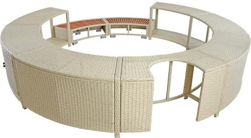 Whirlpool Umrandung Poolumrandung Poolverkleidung Rattan Produktbild 2