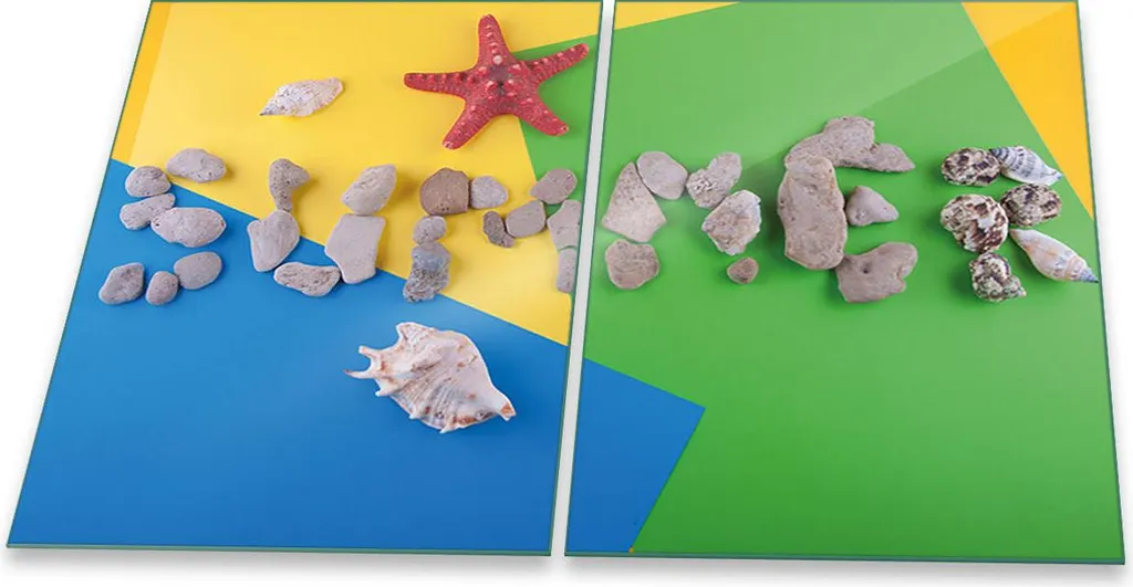 Piastre di copertura per fornelli Vetro per alzatina in ceramica universale 2 pezzi 2x40x52 conchiglia colorata