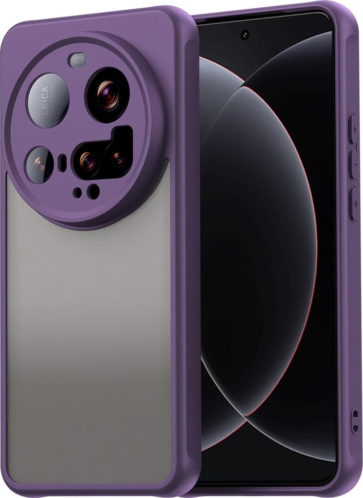Matt Hülle für Xiaomi 15 Ultra mit Kameraschutz, Transluzente Matt Rückseite Stoßfeste Handyhülle Lila