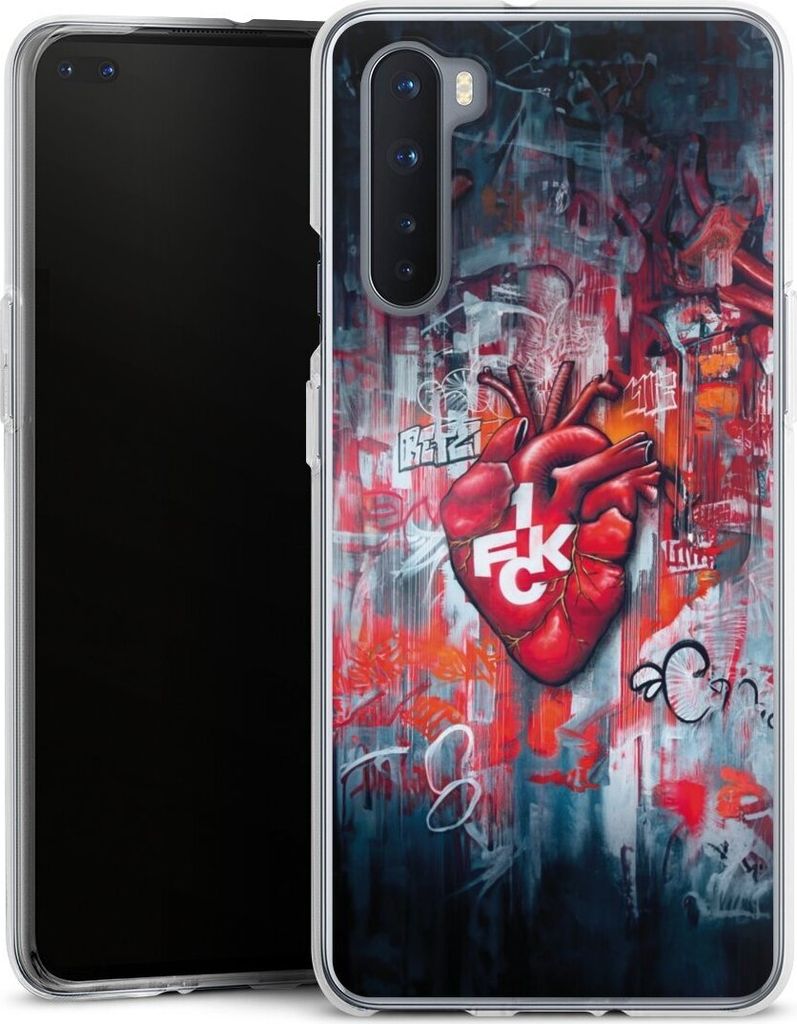 DeinDesign Handyhülle für OnePlus Nord Silikon Hülle Case Smartphone Schutzhülle 1. FC Kaiserslautern 1. FCK Herz