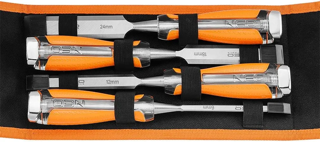 Ciseaux à bois NEO TOOLS 4 pièces, kit de burins polyvalent pour menuisier