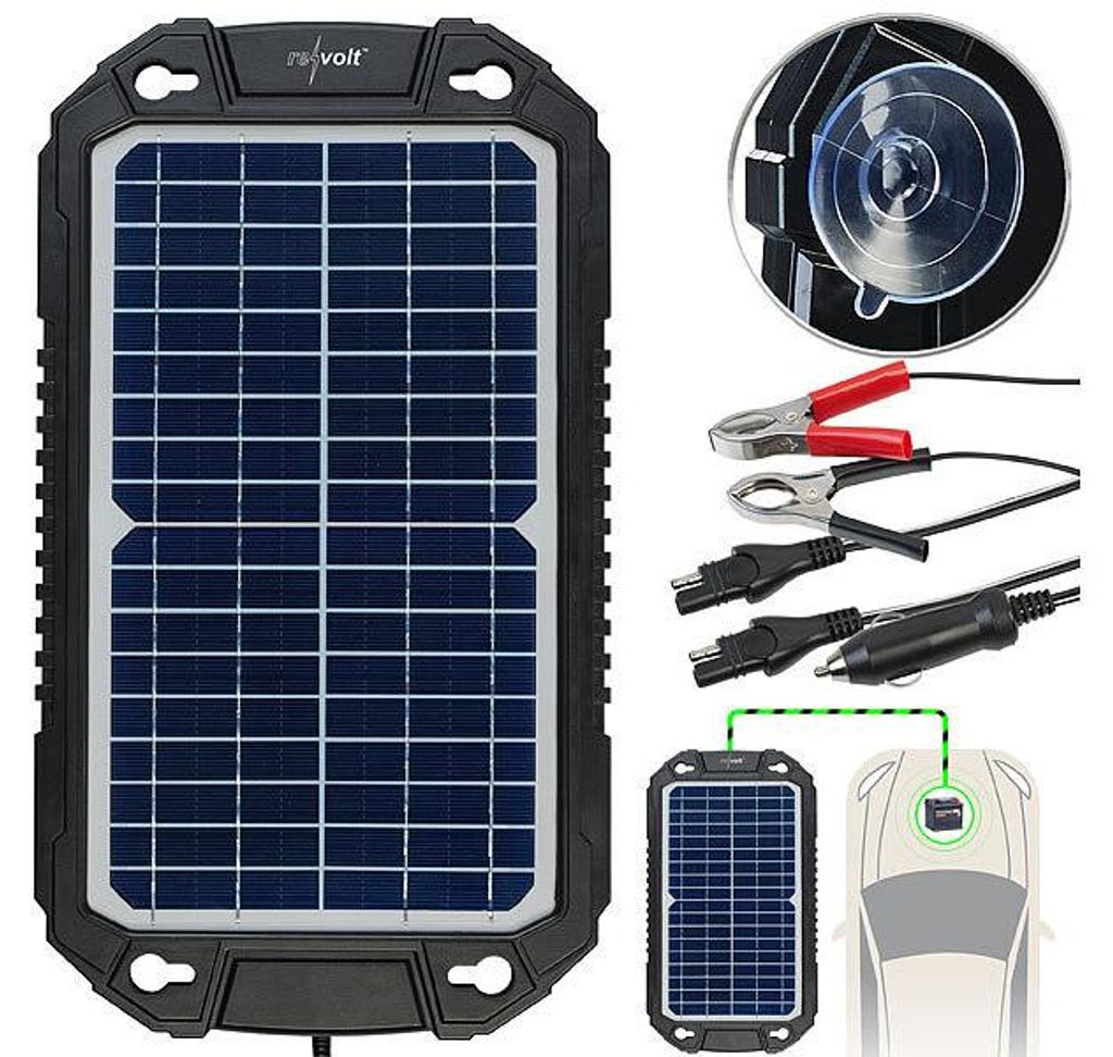 revolt Chargeur solaire pour batteries de voiture Image du produit 